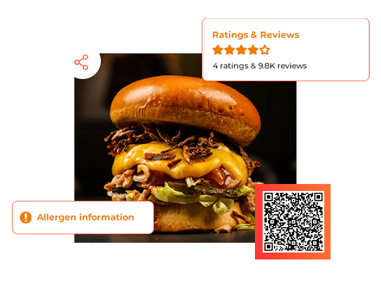 Digital QR menu with good photographs