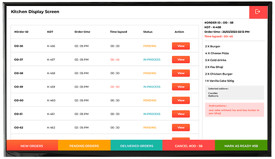 KOT & kitchen display system (KDS)