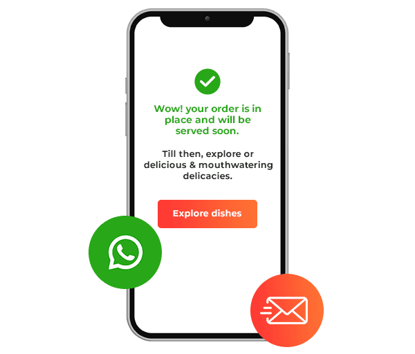 Share bills, Order status, and more on WhatsApp and email